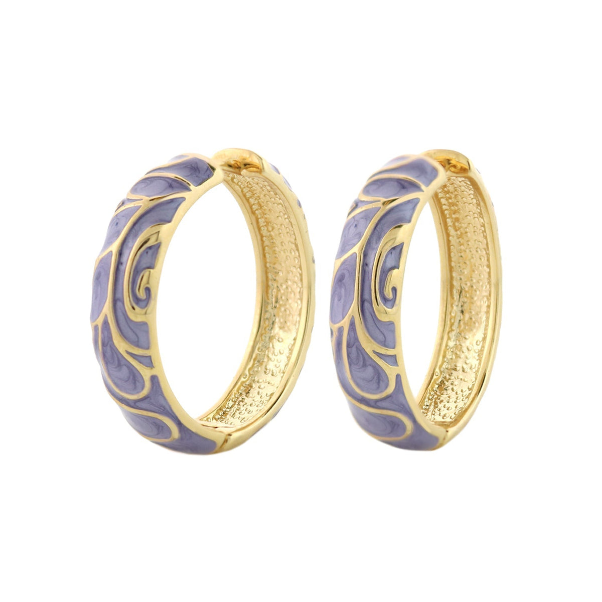 Tear Drop Hoops enamel earrings set of 2 in purple on gold-tone base by Lauren G Adams on Tampa Home & Garden Store