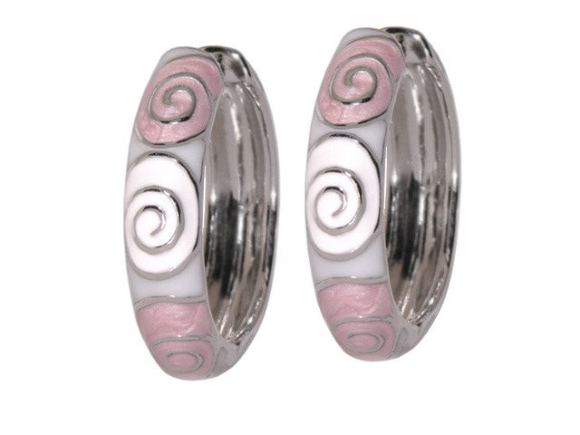 Swirl Enamel Hoops and Gold Plated Earrings