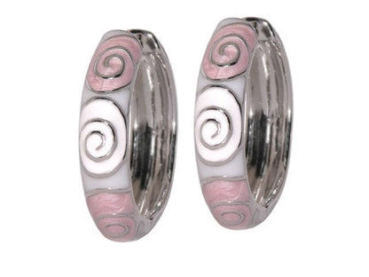 Swirl Enamel Hoops and Gold Plated Earrings
