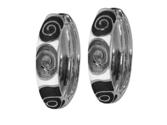 Swirl Enamel Hoops and Gold Plated Earrings