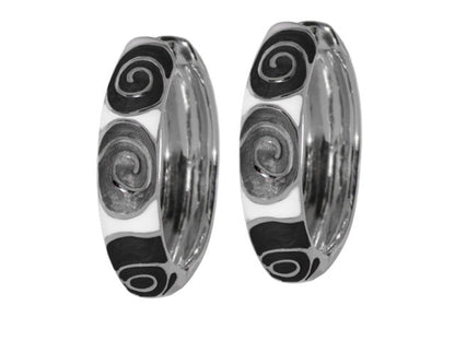 Swirl Enamel Hoops and Gold Plated Earrings