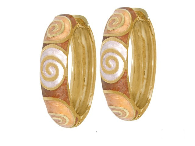 Swirl Enamel Hoops and Gold Plated Earrings