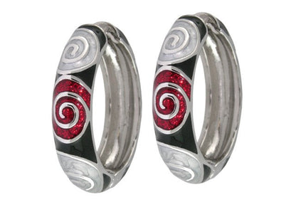 Swirl Enamel Hoops and Gold Plated Earrings