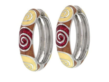 Swirl Enamel Hoops and Gold Plated Earrings