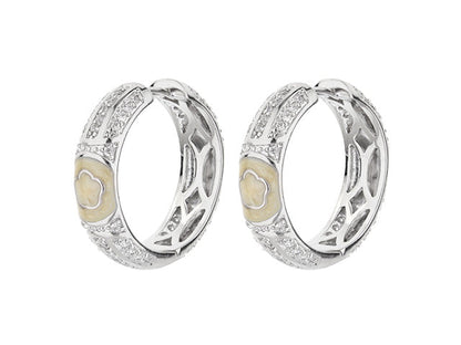 Dancing Daisy Earrings — Pavé enamel hoops by Lauren G Adams, 2-pc set on Tampa Home & Garden Store
