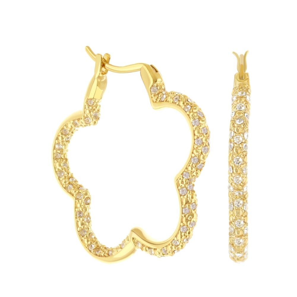 Daisy Pave Hoop Earrings pair gold-tone pavé hoops by Lauren G Adams on Tampa Home & Garden Store