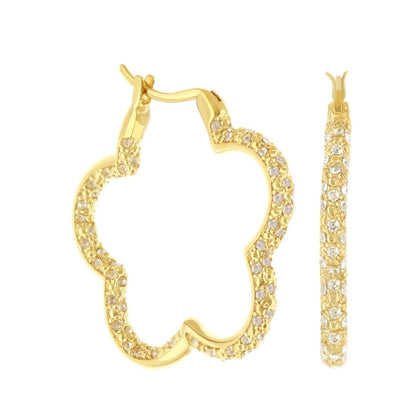 Daisy Pave Hoop Earrings pair gold-tone pavé hoops by Lauren G Adams on Tampa Home & Garden Store