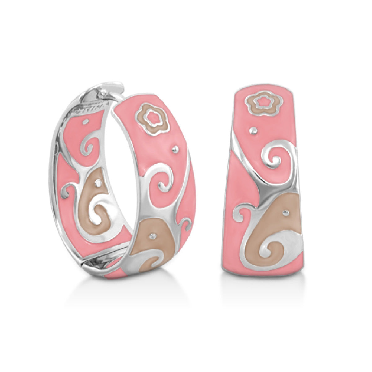 Swirling Hearts Gold Hoop Earrings Or Rhodium
