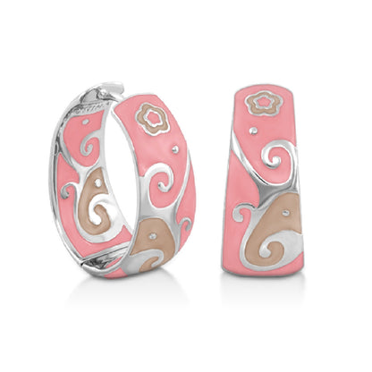 Swirling Hearts Gold Hoop Earrings Or Rhodium