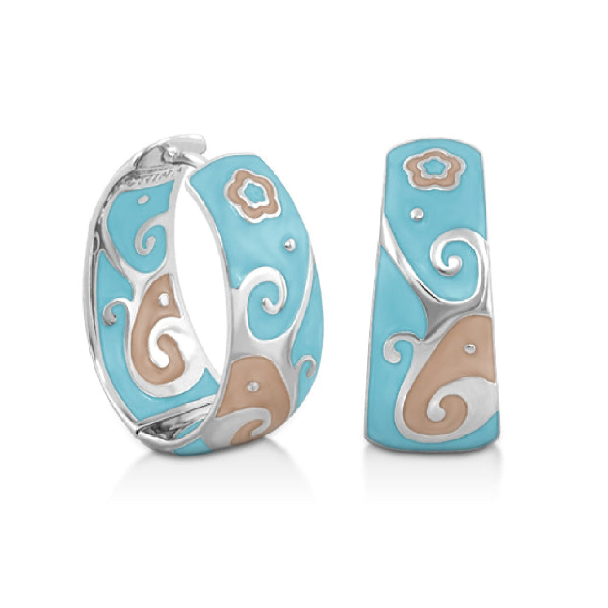 Swirling Hearts Gold Hoop Earrings Or Rhodium