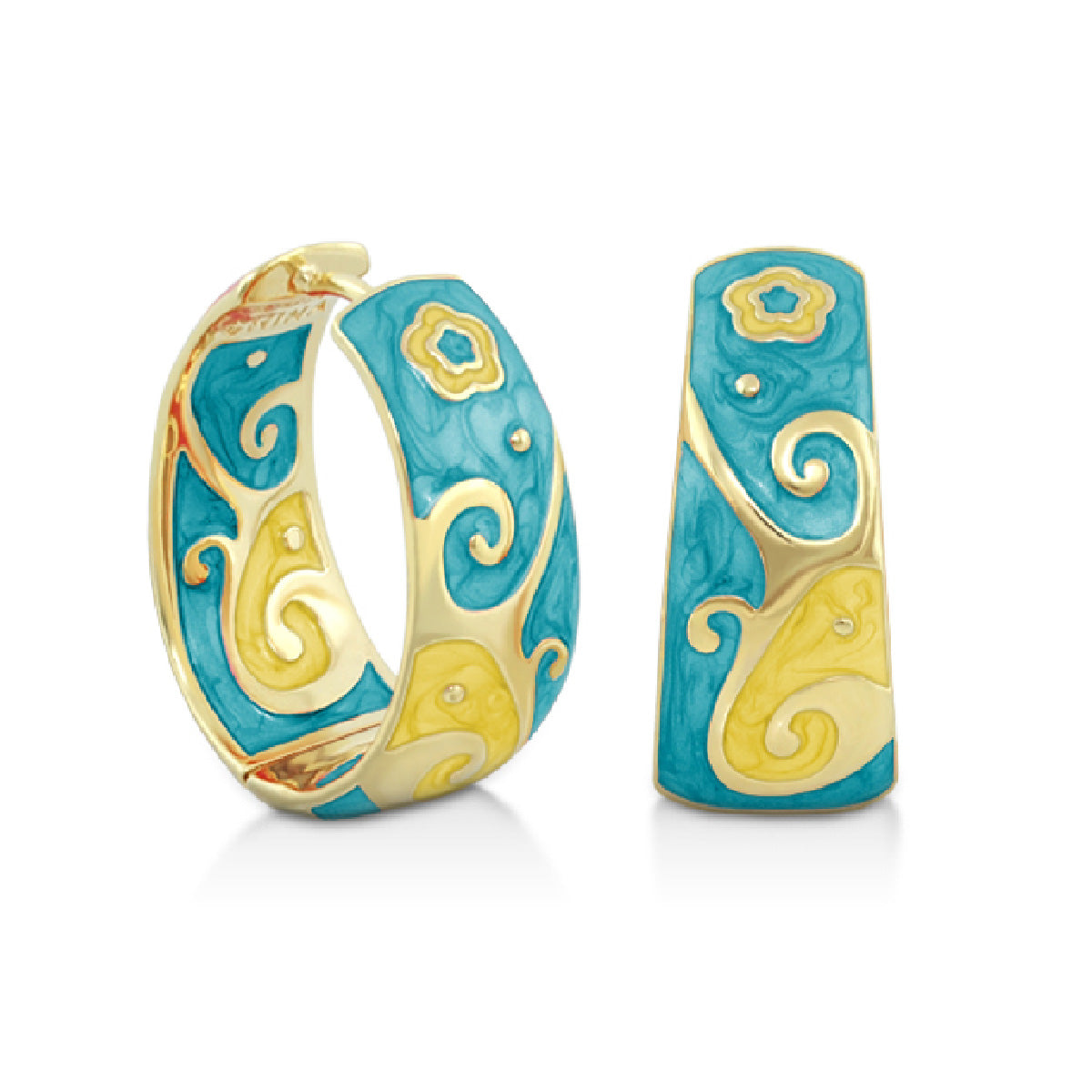 Swirling Hearts Gold Hoop Earrings Or Rhodium