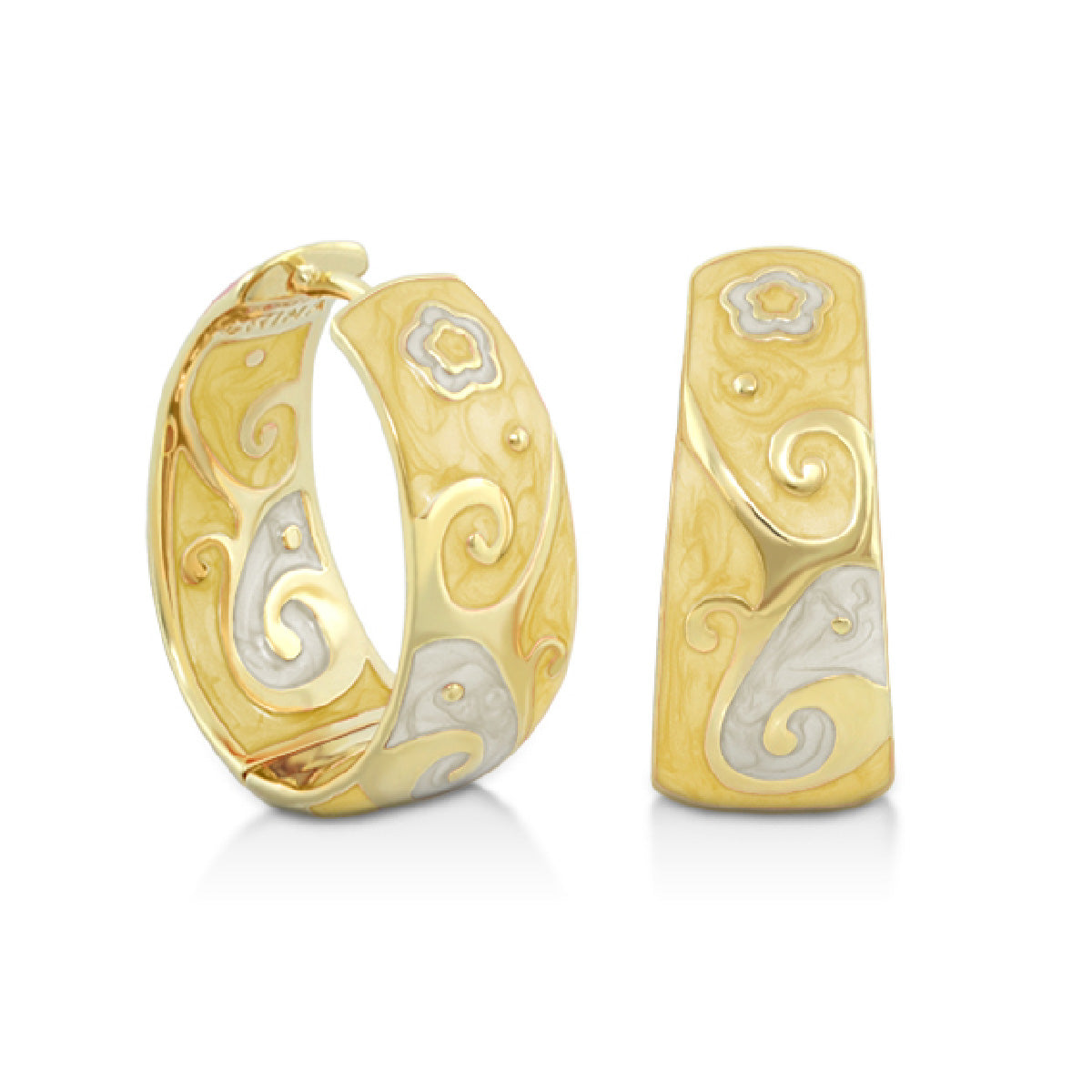Swirling Hearts Gold Hoop Earrings Or Rhodium