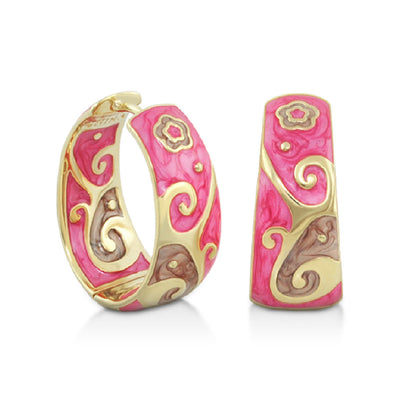 Swirling Hearts Gold Hoop Earrings Or Rhodium