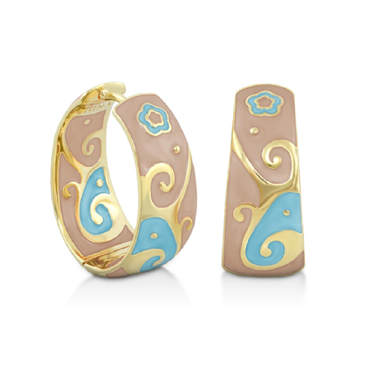Swirling Hearts Gold Hoop Earrings Or Rhodium