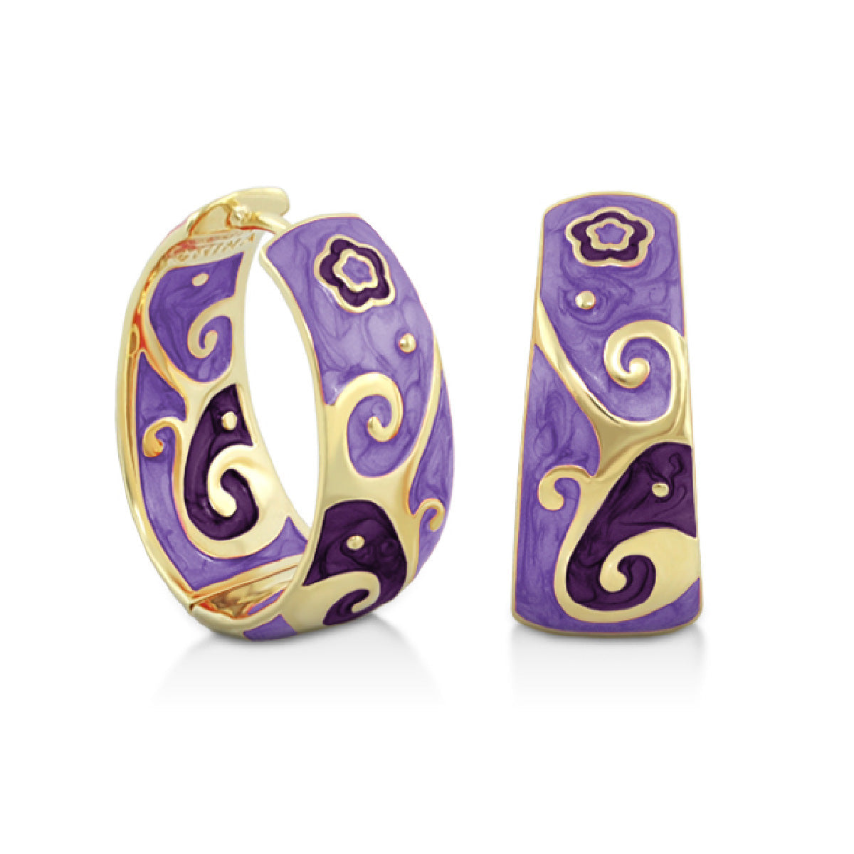 Swirling Hearts Gold Hoop Earrings Or Rhodium