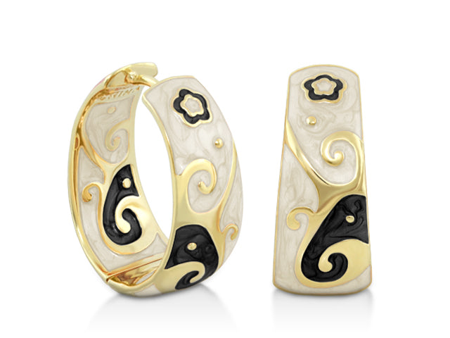 Swirling Hearts Gold Hoop Earrings Or Rhodium