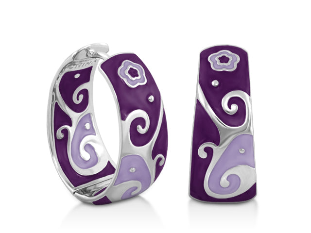 Swirling Hearts Gold Hoop Earrings Or Rhodium