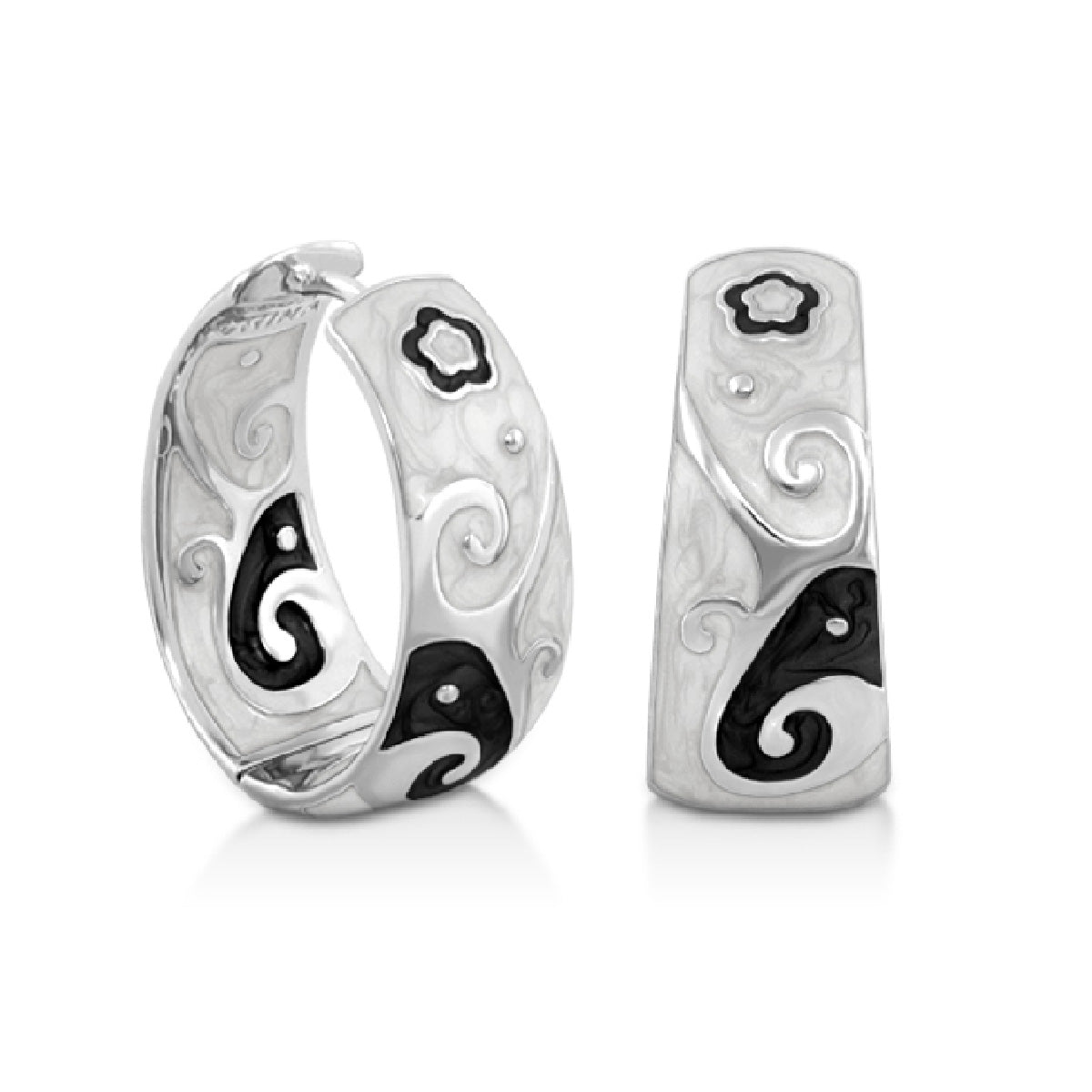 Swirling Hearts Gold Hoop Earrings Or Rhodium