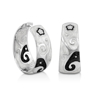 Swirling Hearts Gold Hoop Earrings Or Rhodium