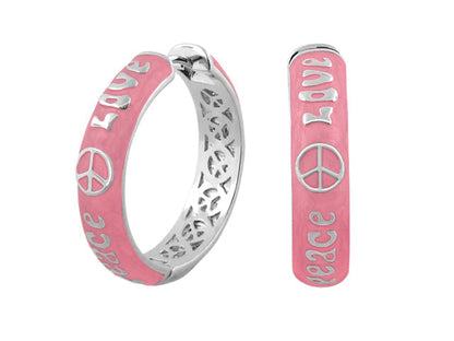 Peace and Love earrings by Lauren G Adams, pink hoop and bar set on Tampa Home & Garden Store on Tampa Home & Garden Store