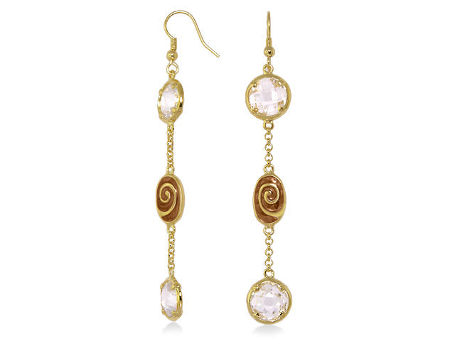 Signature Swirl earrings by Lauren G Adams, gold-tone drop earrings with crystal accents on Tampa Home & Garden Store