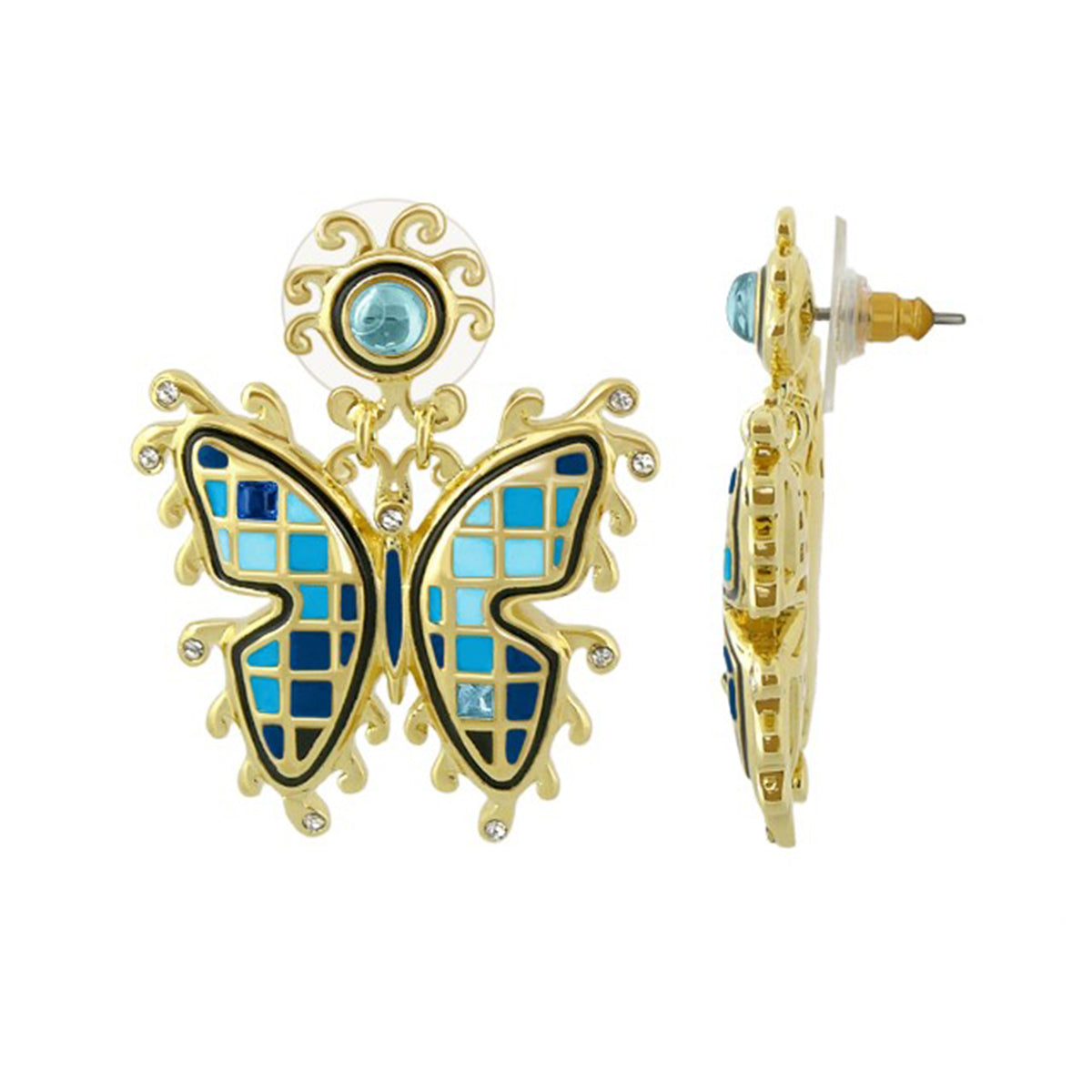 Sundial Hand Poured Enamel Drop Earrings
