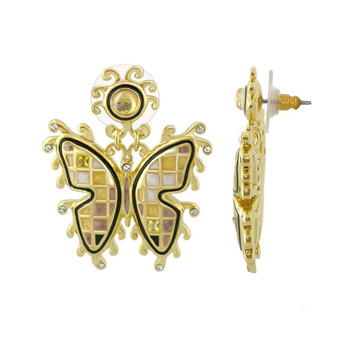 Sundial Hand Poured Enamel Drop Earrings