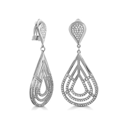 Orbital Pavé Teardrop Clip Earrings, Lauren G Adams, pavé crystal teardrop pair on Tampa Home & Garden Store