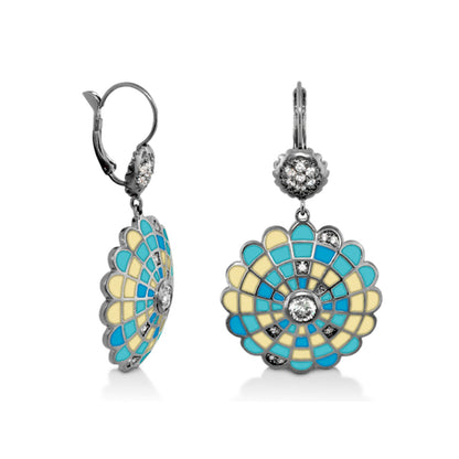 Chandelier Sundial Earring and Enamel Drops