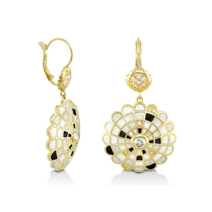 Chandelier Sundial Earring and Enamel Drops