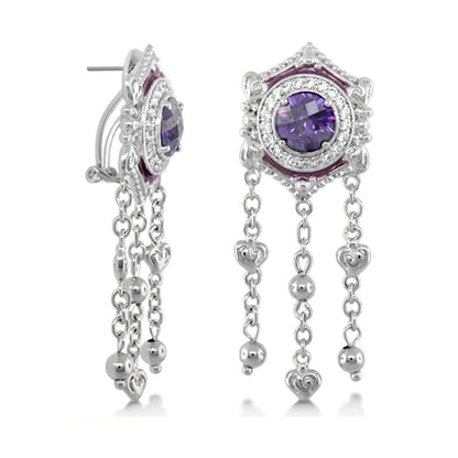 Royal Knight Amethyst and Gold Plated Earrings