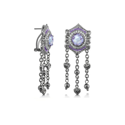 Royal Knight Amethyst and Gold Plated Earrings