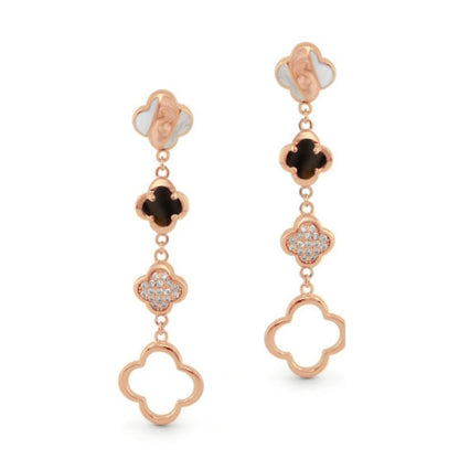 Clover and Clover Again linear drop earrings by Lauren G Adams with rose-gold clover links on Tampa Home & Garden Store