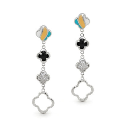 Clover and Clover Again long drop earrings by Lauren G Adams with top and open quatrefoil bottom on Tampa Home & Garden Store
