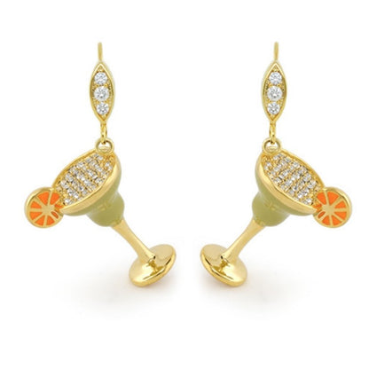 Eau Enamel Margarita Earrings LG Adams drops with enamel cocktail glass and lime wedge on Tampa Home & Garden Store