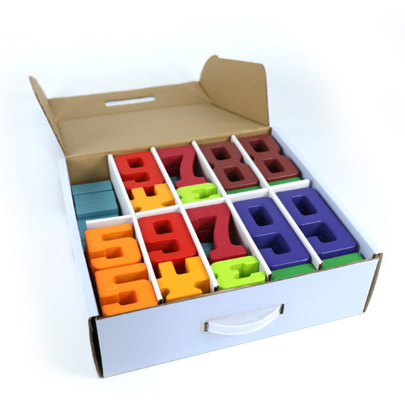 Montessori digital building blocks with numeral digits 0–9 in a tray VIP Digital Presence on Tampa Home & Garden Store