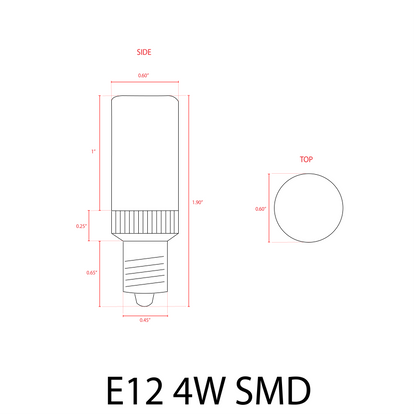 E12 4W SMD 12V LED Light Bulbs Dimmable Energy Saving Light Bulb - Tampa Home & Garden Store