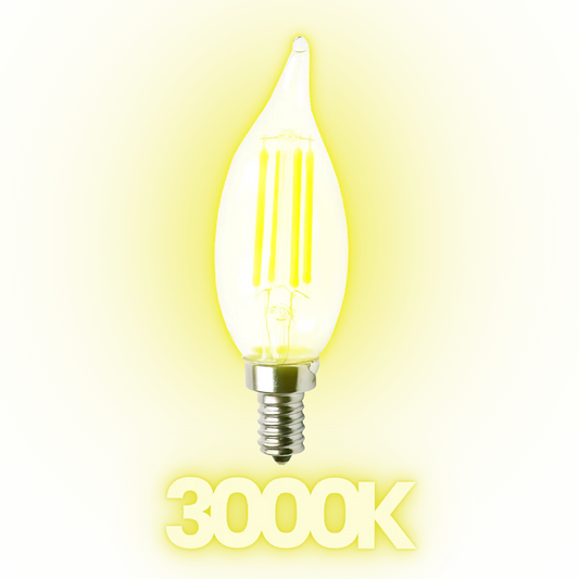 E12 3W LED Filament Candelabra Outdoor Bulbs Dimmable Energy Saving Light Bulb