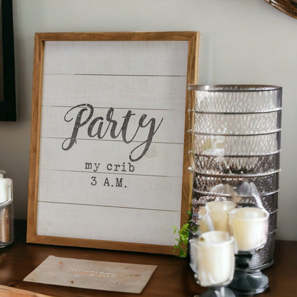 Crib Party Sign For Nursery Handmade Wooden Decor