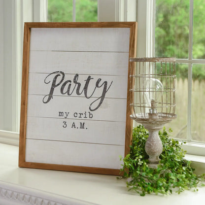 Crib Party Sign For Nursery Handmade Wooden Decor