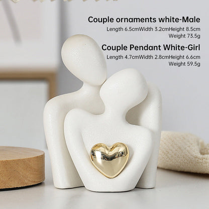 Creative couple figure decoration Newlywed home decoration Lover sculpture decoration figure desktop living room bookshelf decor - Tampa Home & Garden Store