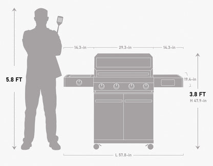 Eminence 405 Chic Clearview Smart Stainless Gas Grill, 6-burner on Tampa Home & Garden Store