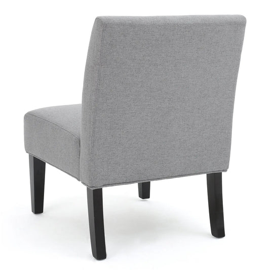Accent chair in grey fabric with black legs on Tampa Home & Garden Store