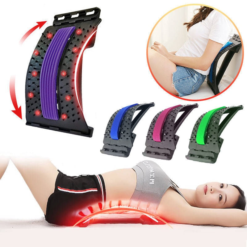 Magnetotherapy Multi-Level Adjustable Back Massager Stretcher Waist Neck Fitness Lumbar Cervical Spine Support Pain Relief - Tampa Home & Garden Store