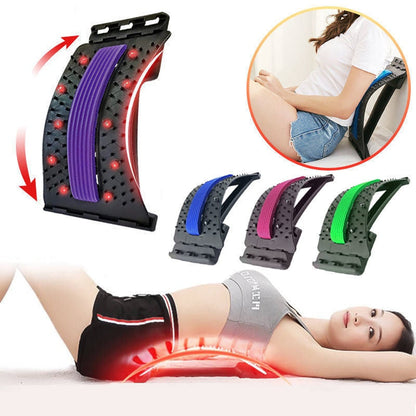 Magnetotherapy Multi-Level Adjustable Back Massager Stretcher Waist Neck Fitness Lumbar Cervical Spine Support Pain Relief - Tampa Home & Garden Store