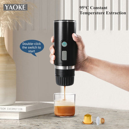 Yaoke portable fully automatic Italian espresso capsule coffee machine large and small capsule coffee powder universal - Tampa Home & Garden Store