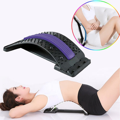 Magnetotherapy Multi-Level Adjustable Back Massager Stretcher Waist Neck Fitness Lumbar Cervical Spine Support Pain Relief - Tampa Home & Garden Store