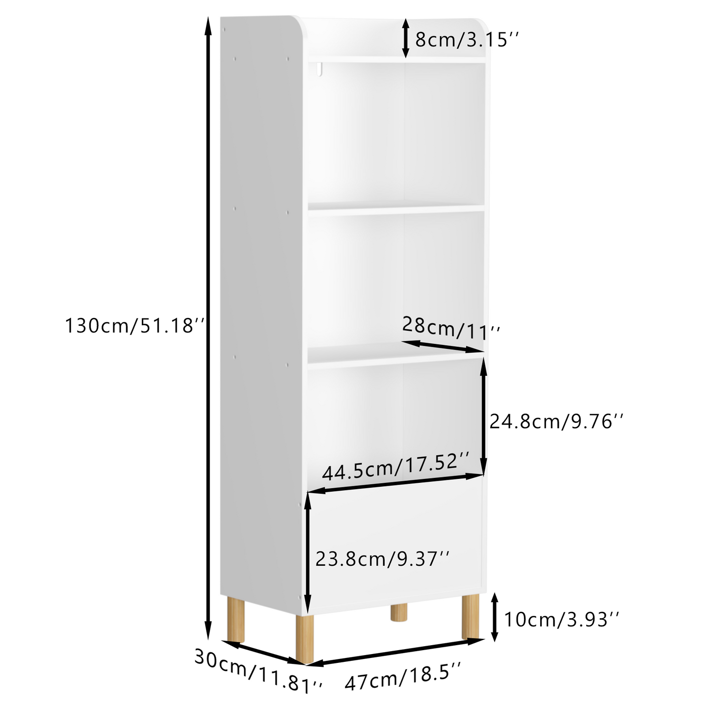 Kids 4-Tier Bookcase Children's Book Display Bookshelf Toy Storage Cabinet Organizer for Children's Room Playroom - Tampa Home & Garden Store