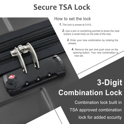Hardshell Luggage Spinner Suitcase with TSA Lock Lightweight Expandable 28'' (Single Luggage) Black + ABS + 28 Inch