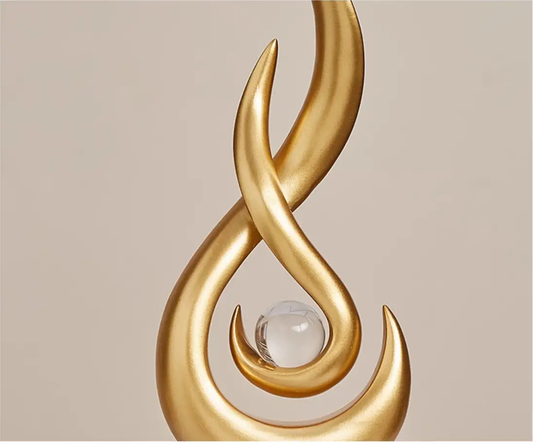 Gold resin wine cabinet figurine with glass orb, luxury decor by VIP Digital Presence on Tampa Home & Garden Store
